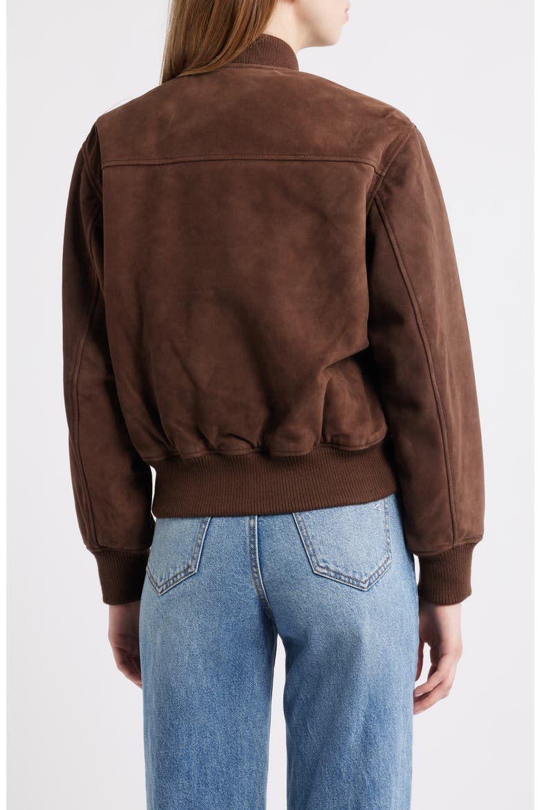Suede Bomber Jacket, Alternate, color, BROWN