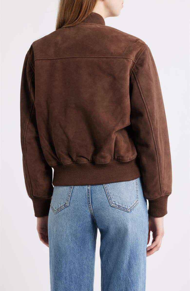 Schott NYC Suede Bomber Jacket, Alternate, color, Brown