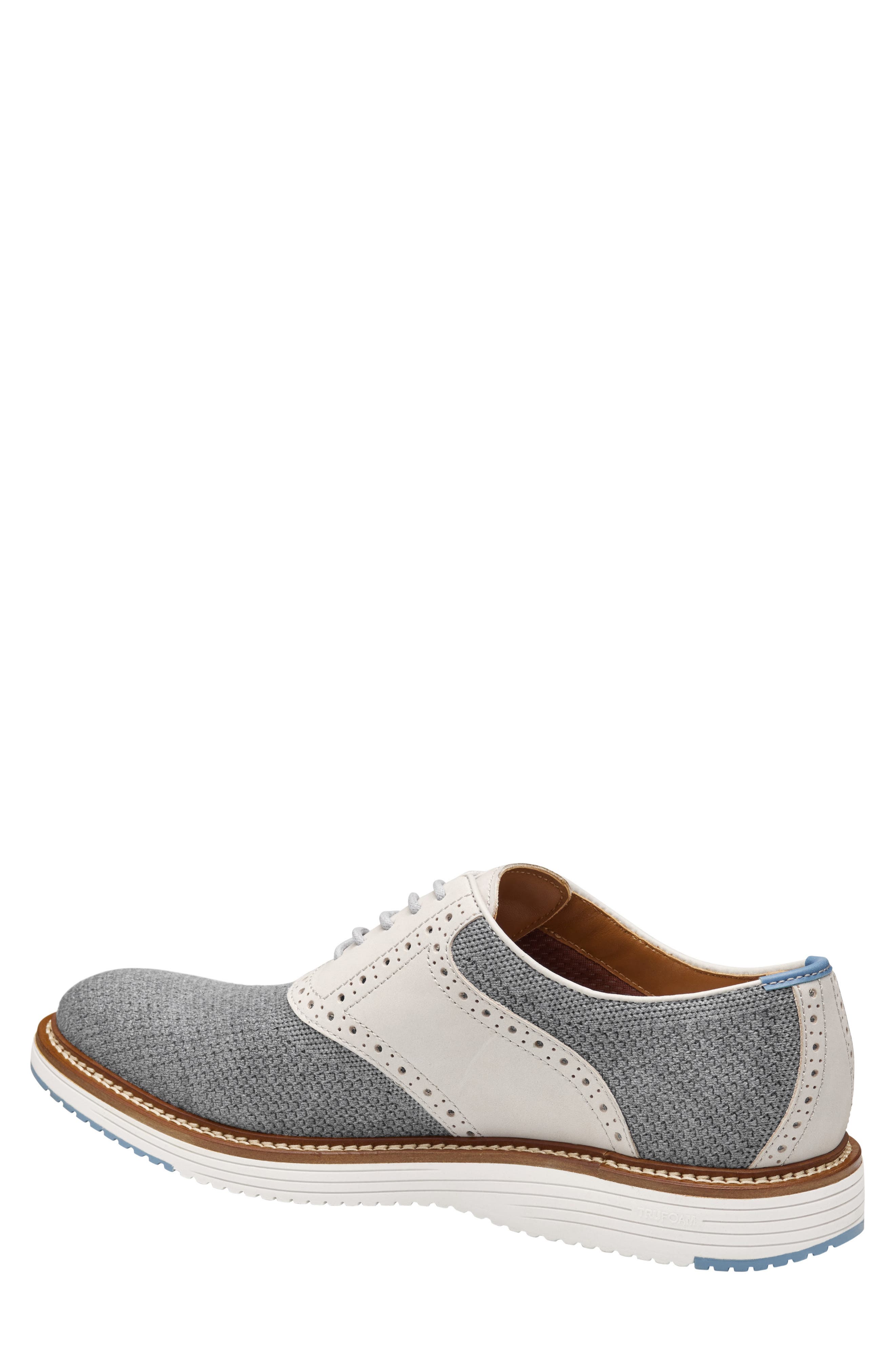 Johnston & Murphy Upton Knit Saddle Shoe, Alternate, color, Gray Knit/ Full Grain