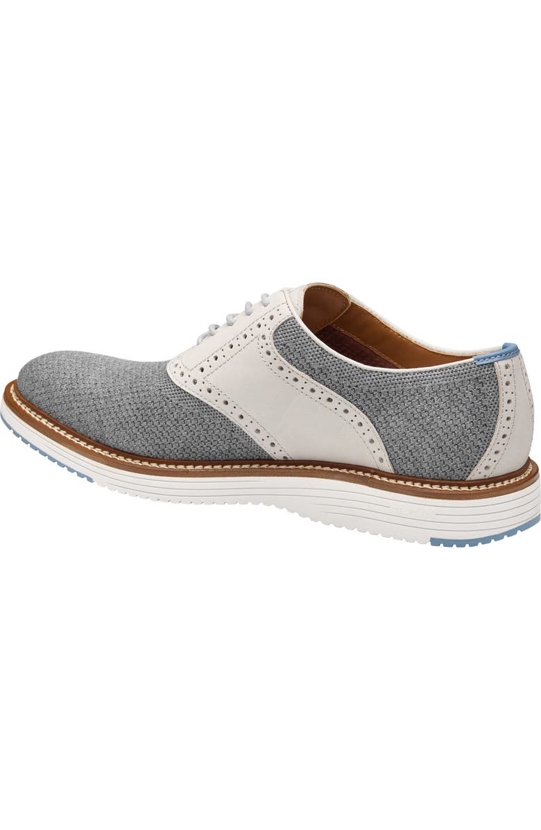 Johnston & Murphy Upton Knit Saddle Shoe, Alternate, color, Gray Knit/ Full Grain