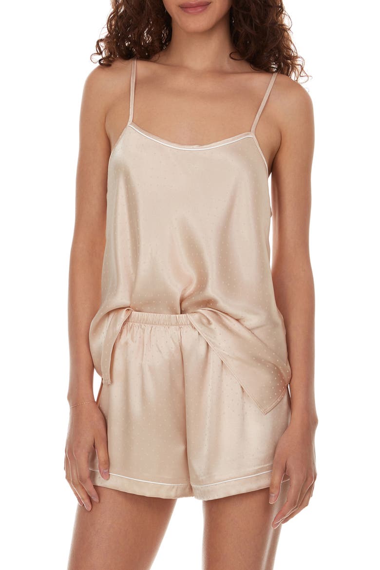 Jamie Satin 3-Piece Pajama Set, Main, color, ALMOND