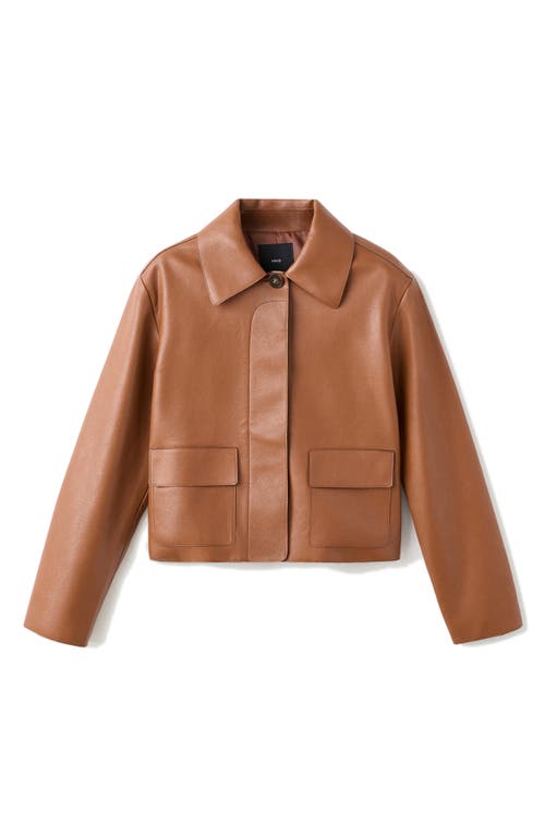 Mango Sabina Faux Leather Jacket In Brown