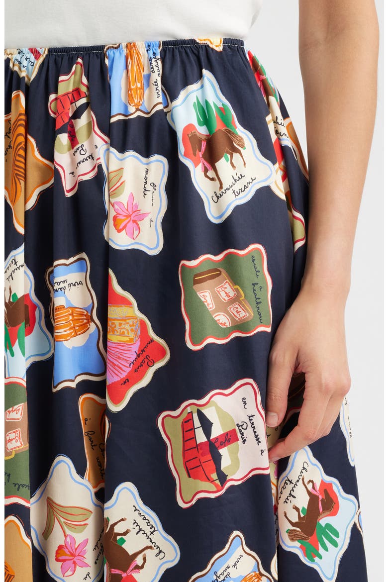Borth Print Midi Skirt, Alternate, color, TIMBRES PRINT