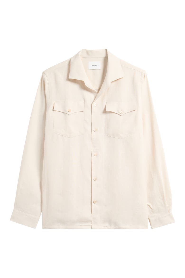 Pax 5708 Long Sleeve Linen Camp Shirt, Alternate, color, IVORY
