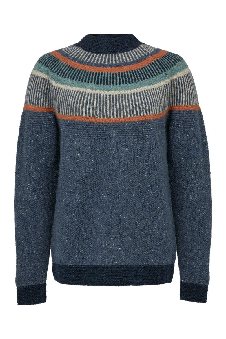 Statement Donegal Wool Sweater, Alternate, color, INDIGO