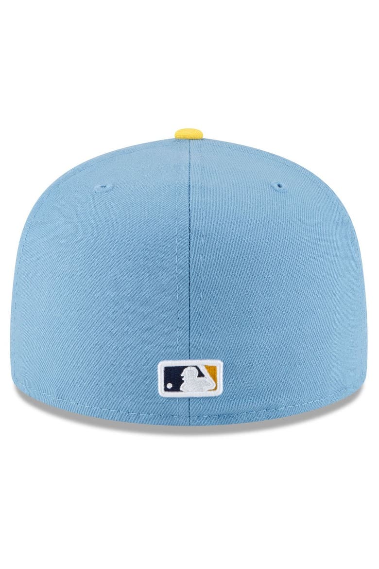 Men's New Era Powder Blue Milwaukee Brewers 2022 City Connect 59FIFTY Fitted Hat, Alternate, color, Light Blue