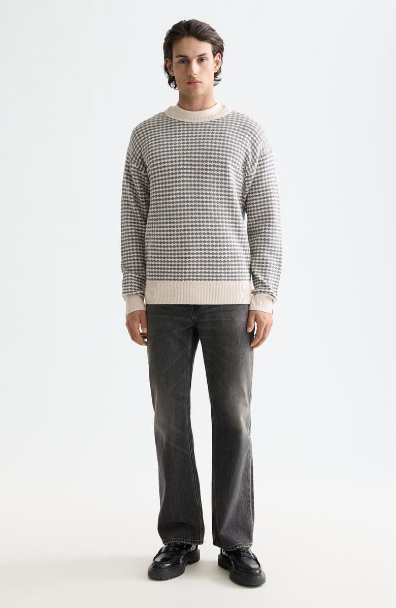 Scotch & Soda Mélange Chenille Crewneck Sweater, Alternate, color, Grey Melange/ Eggnog