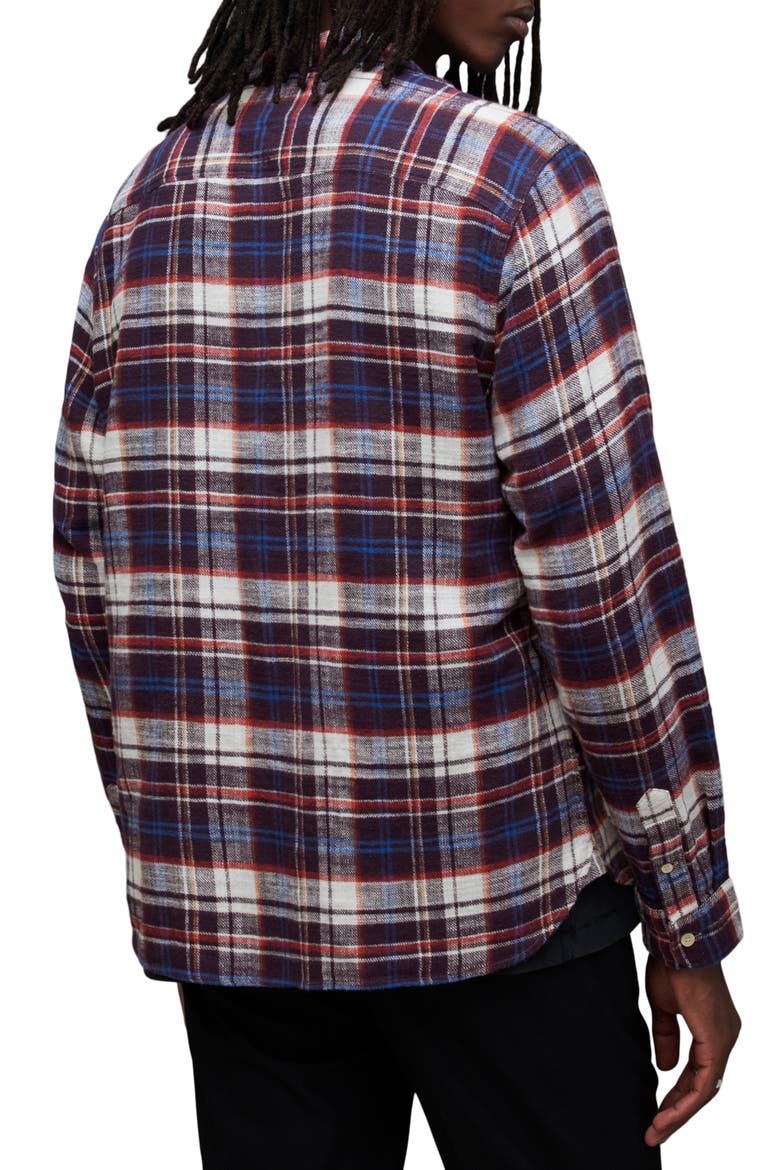 Lakeshort Plaid Flannel Button-Up Shirt, Alternate, color, SAGE PURPLE