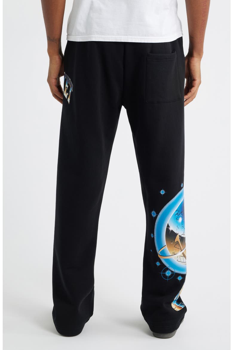 SMILEY® Chrome Logo Cotton Fleece Sweatpants (Nordstrom Exclusive), Alternate, color, BLACK