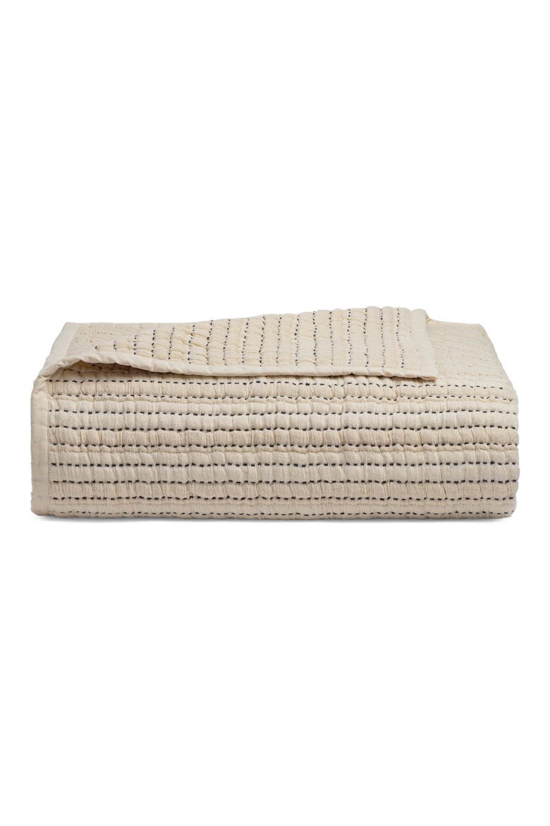 Coastal Stitch Quilted Bedspread, Main, color, BEIGE