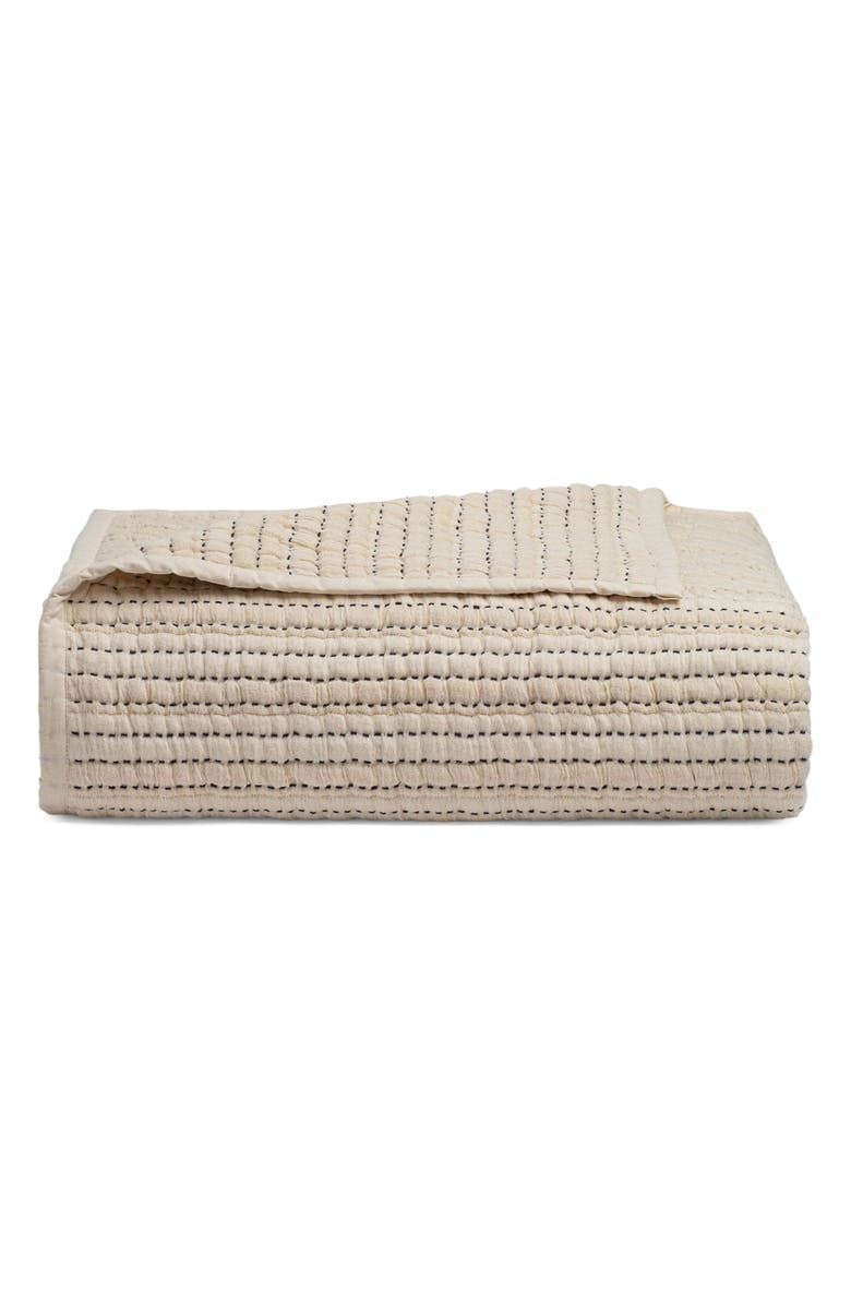 Crane Air Coastal Stitch Quilted Bedspread, Main, color, Beige