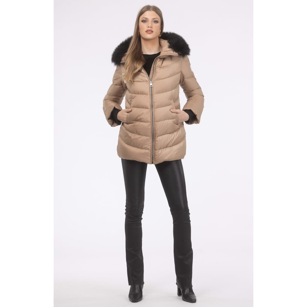 Gorski Apres-ski Jacket With Detachable Toscana Hood Trim In Brown