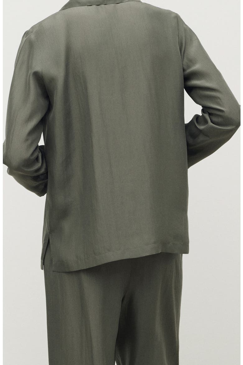 Silk Pajama Shirt, Alternate, color, FOREST GREEN