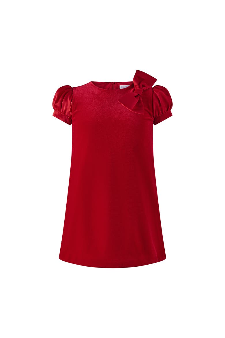 Red Satin Bow Velvet Dress, Main, color, Red