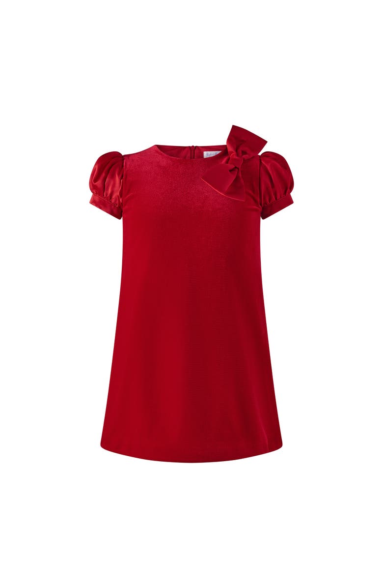Rachel Riley Red Satin Bow Velvet Dress, Main, color, Red