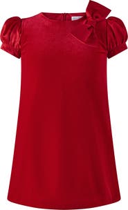 Rachel Riley Red Satin Bow Velvet Dress