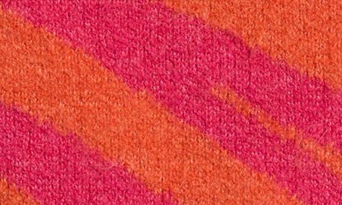 Shop Freshman Kids' Zebra Stripe Quarter Zip Sweater In Pink Combo
