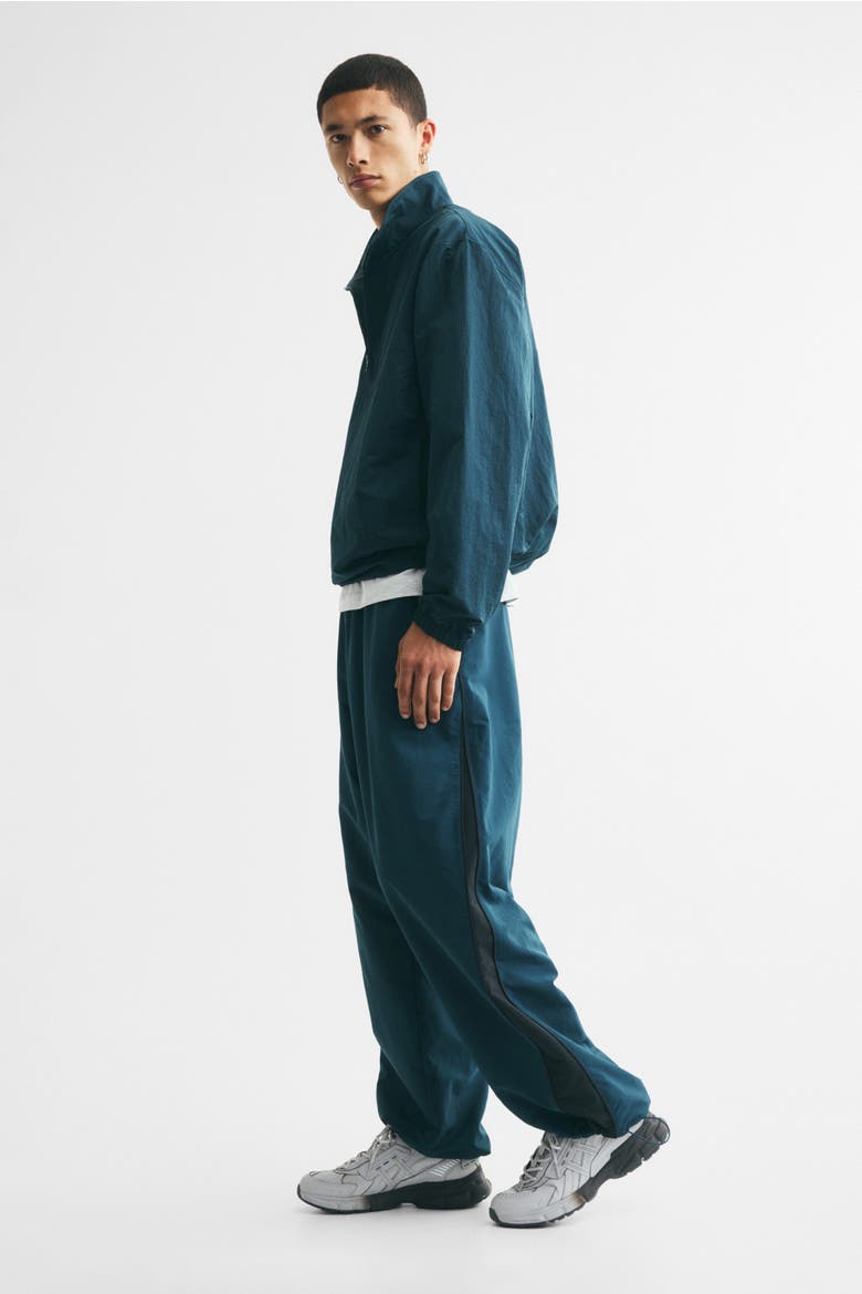 Loose-fit Nylon Track Pants, Alternate, color, Dark turquoise