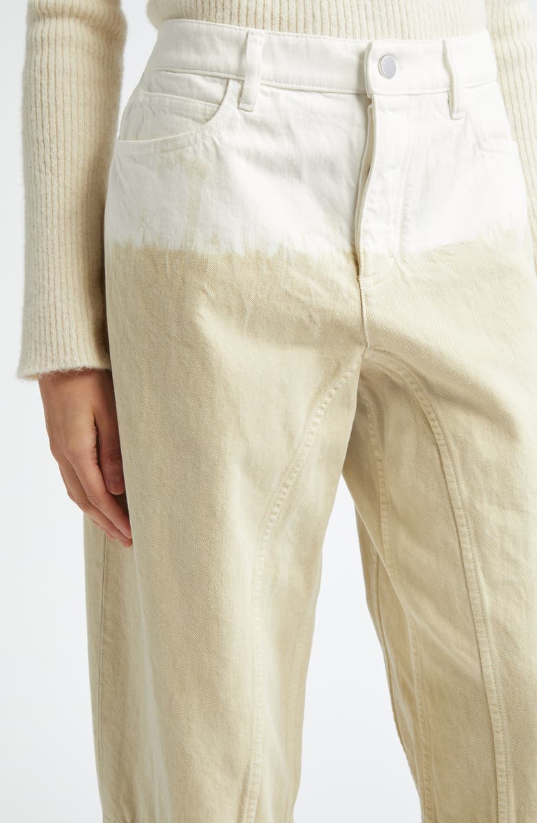 Jil Sander Two-Tone Raw Hem Jeans, Alternate, color, Almond