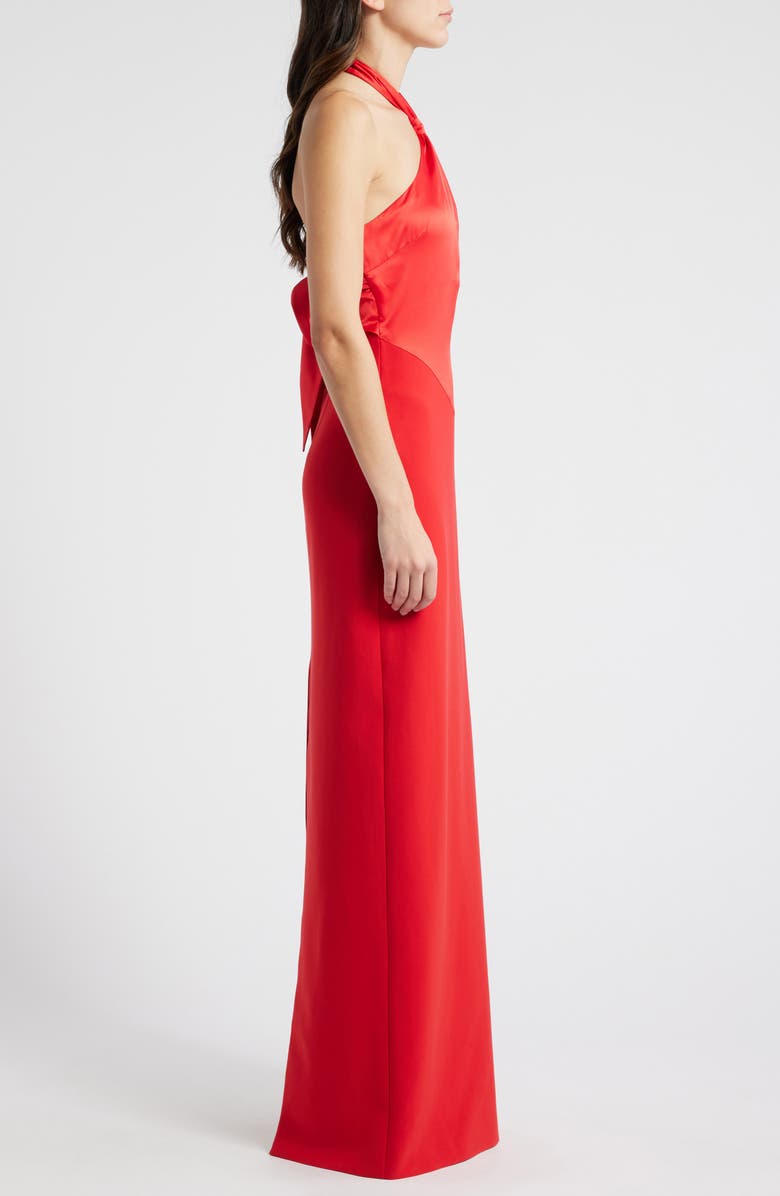 LIKELY Francesca Satin & Stretch Crepe Gown, Alternate, color, Scarlet