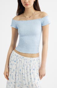BP. Off the Shoulder Smocked Top