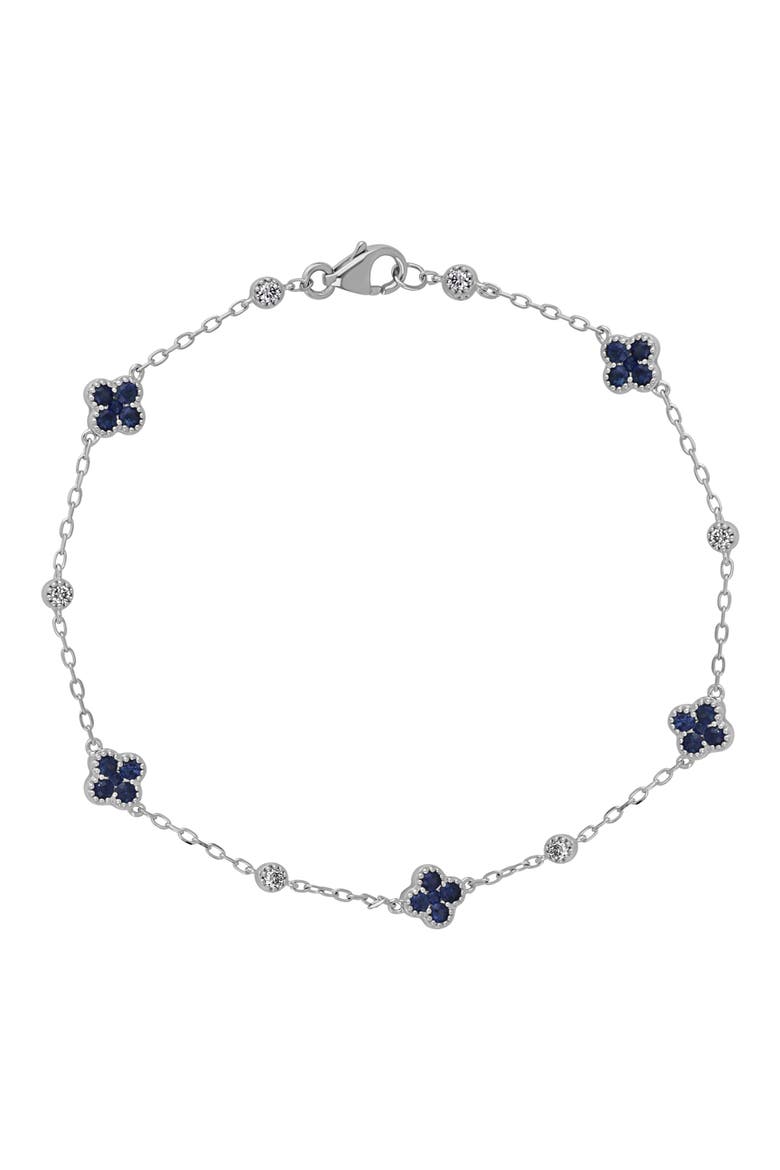 El Mar Gemstone & Diamond Station Bracelet, Main, color, 18K WHITE GOLD / SAPPHIRE