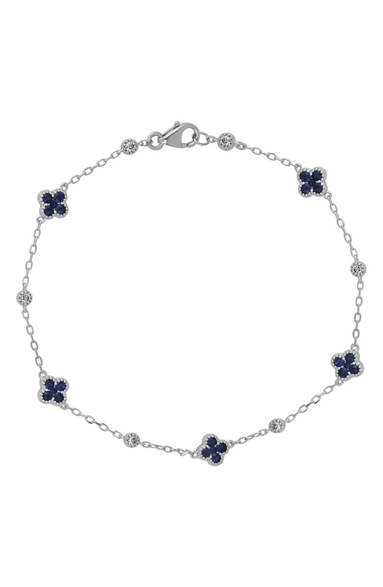 Bony Levy El Mar Gemstone & Diamond Station Bracelet, Main, color, 18K White Gold / Sapphire