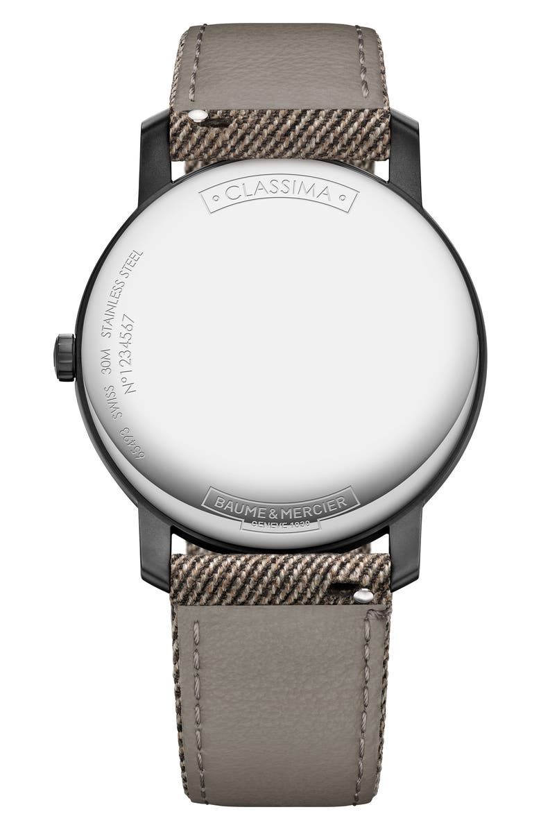 Baume & Mercier Classima Fabric Strap Watch, 42mm, Alternate, color, 