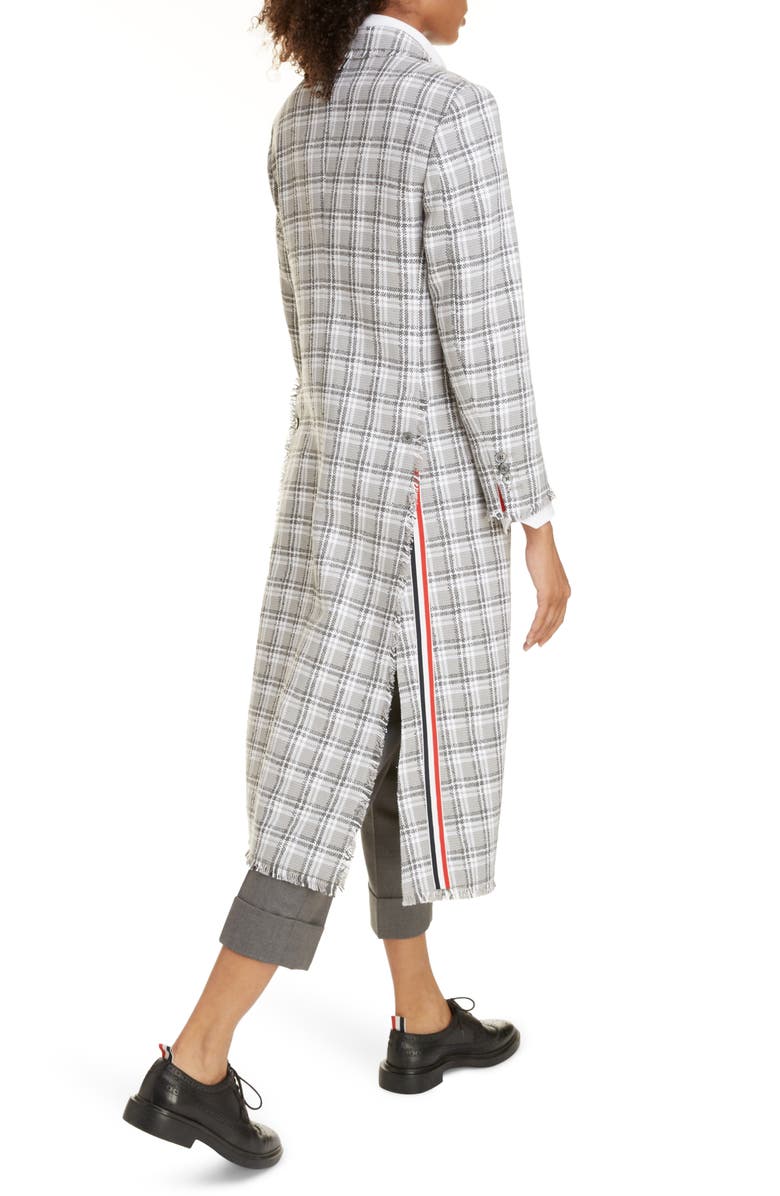 Thom Browne Fray Tweed Coat, Alternate, color, 