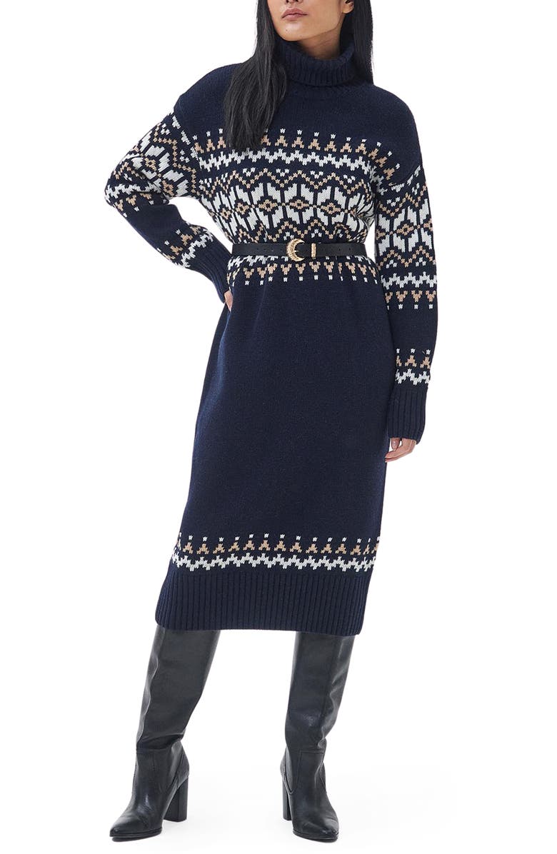 Barbour Patrisse Fair Isle Long Sleeve Sweater Dress, Main, color,