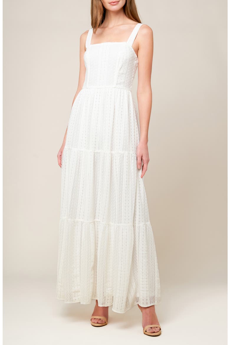 Lace Maxi Dress, Alternate, color, OFF WHITE
