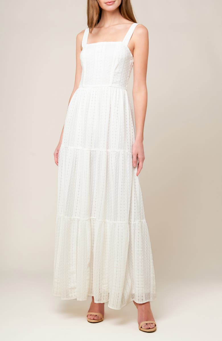 FLYING TOMATO Lace Maxi Dress, Alternate, color, Off White