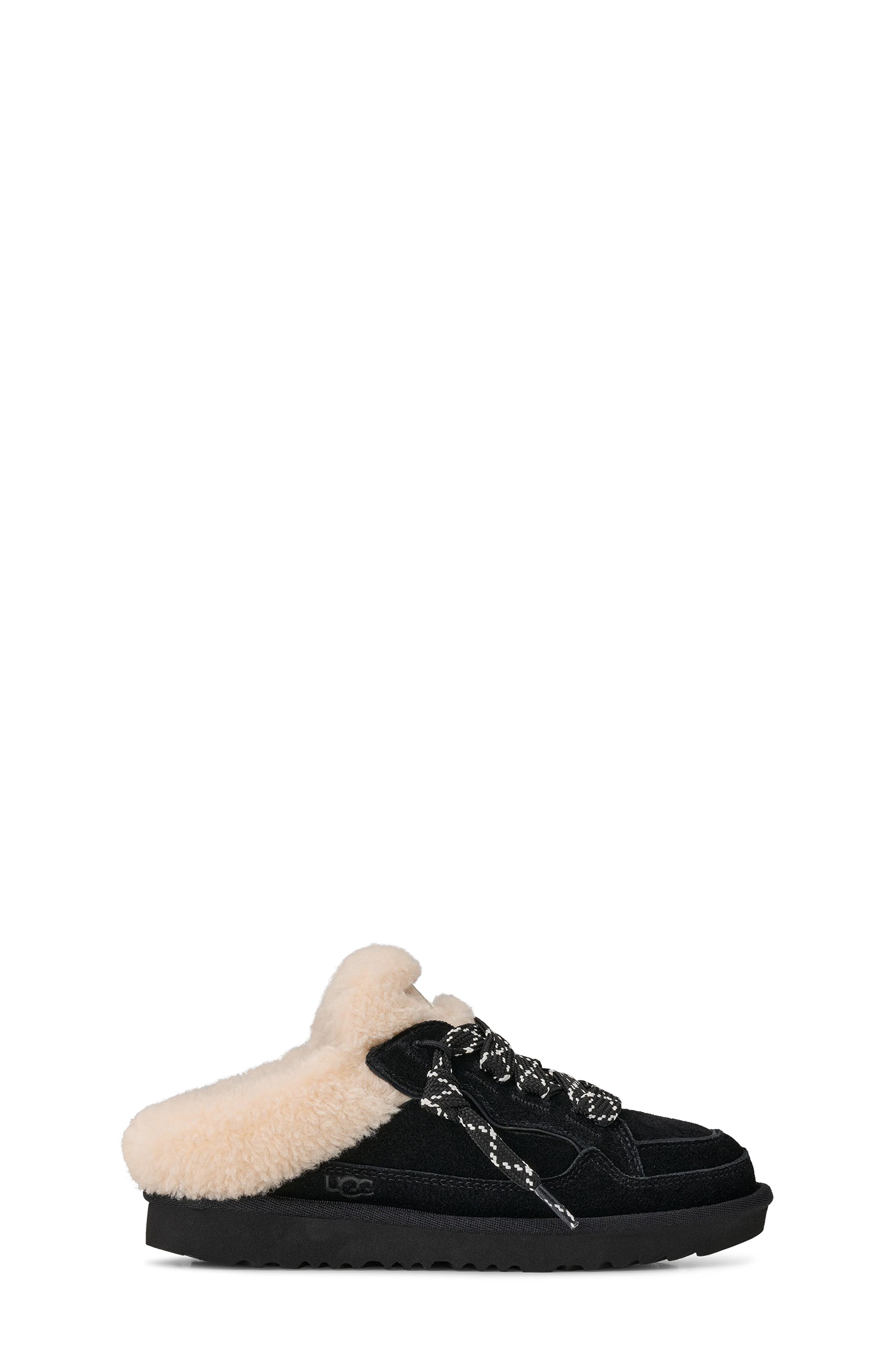Kids' Lowmel UGGpure™ Lined Lace-Up Mule, Alternate, color, BLACK