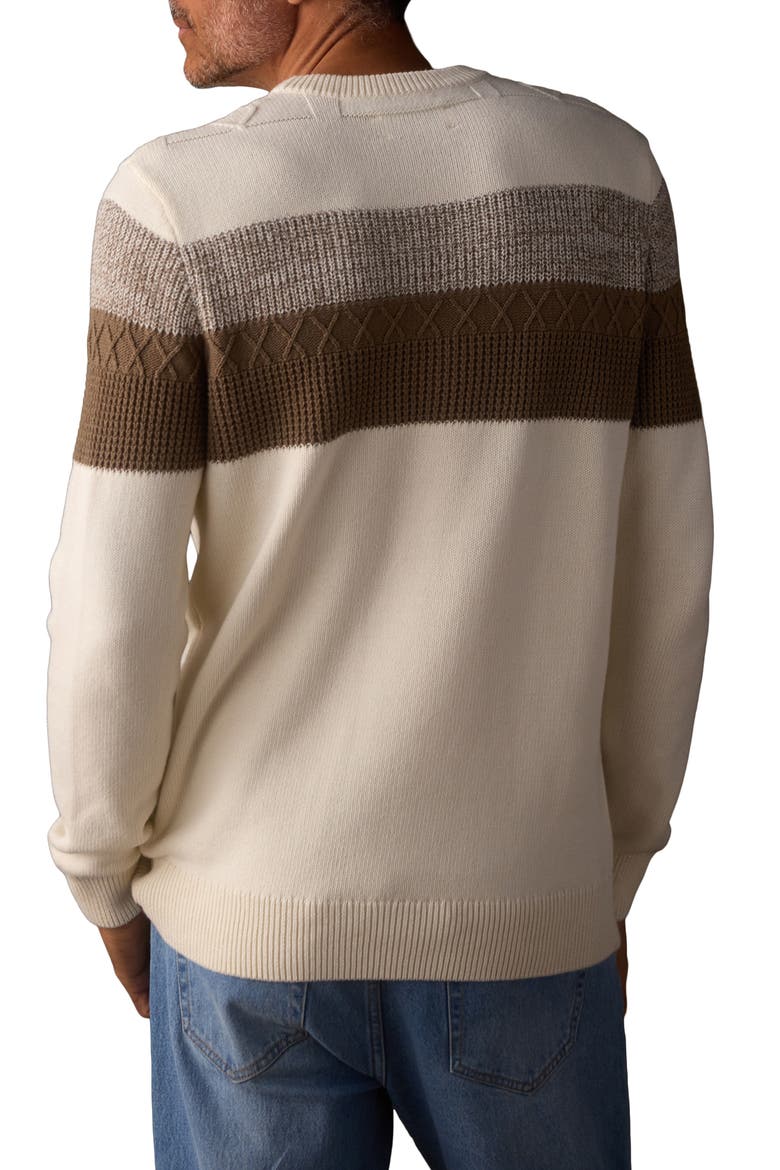 Tom Placed Stripe Cotton Sweater, Alternate, color, CREAM/JUTE