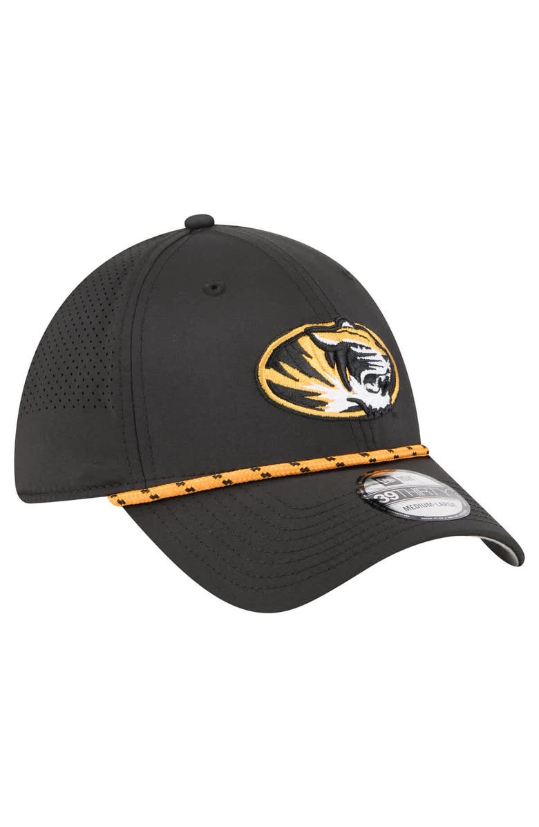 New Era Men's New Era Black Missouri Tigers Rope 39THIRTY Flex Hat, Alternate, color, Black
