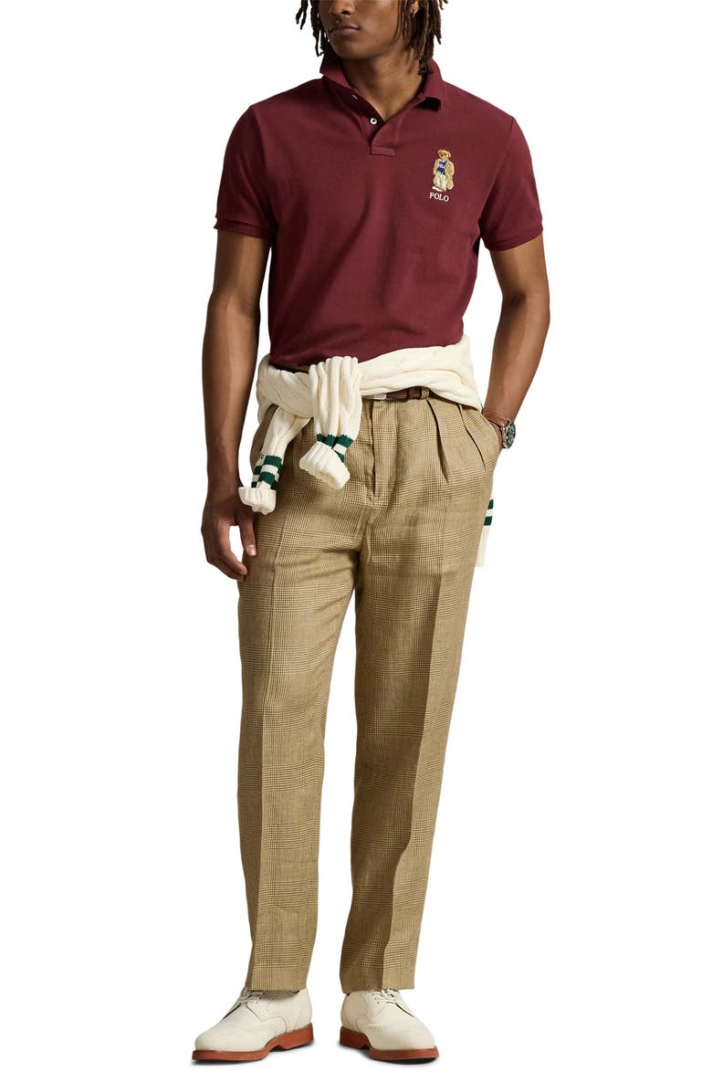 Polo Ralph Lauren Classic Fit Dog Print Cotton Piqué Polo, Alternate, color, Red Wine Heritage Bear