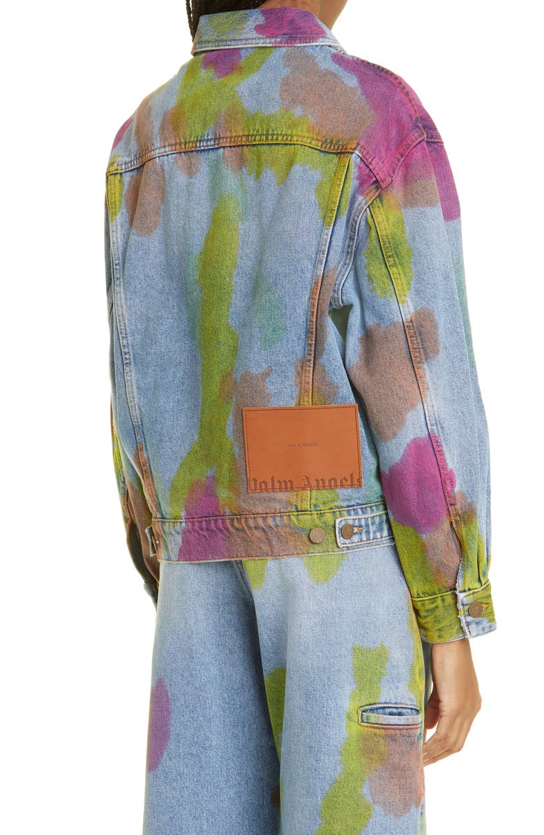 Palm Angels Tie Dye Denim Jacket, Alternate, color, 