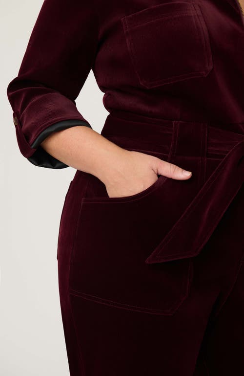Unique Vintage Plus Size Trixie Jumpsuit In Burgundy