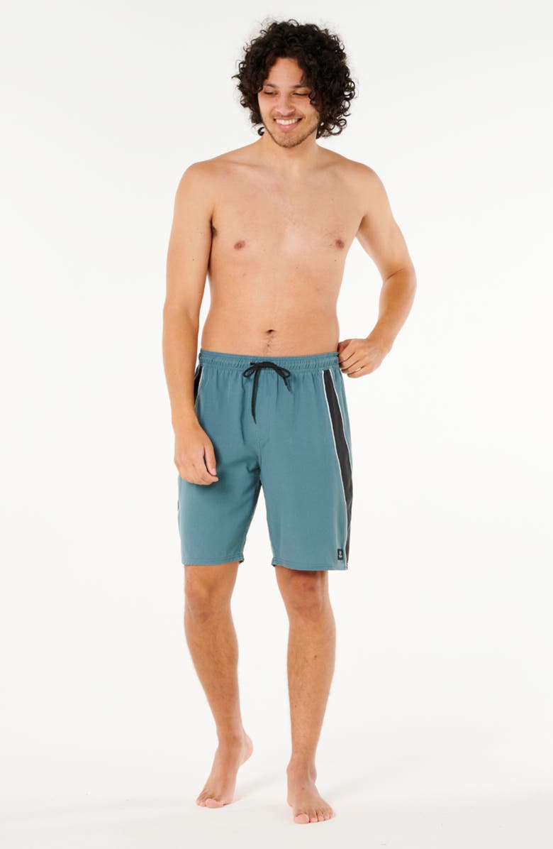 Rip Curl Giant Prawn Volley Swim Trunks, Alternate, color, Bluestone