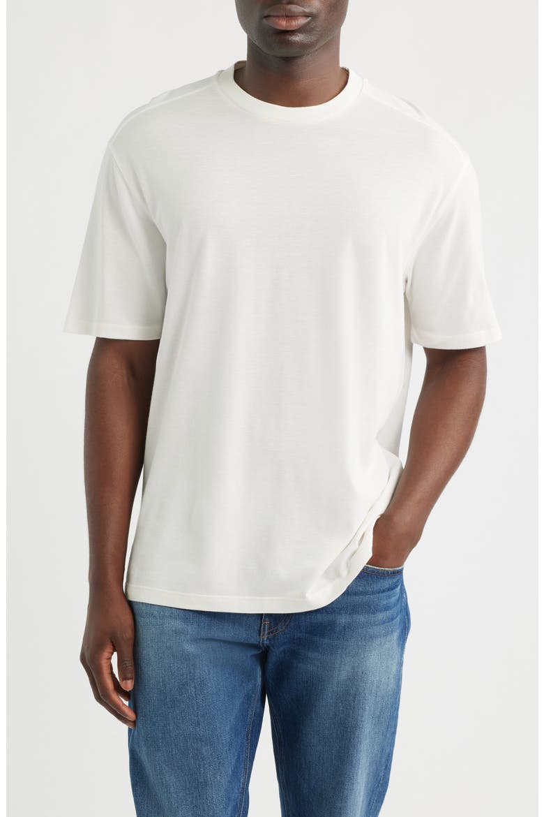 Cotton Blend Piqué T-Shirt, Main, color, ANTIQUE WHITE