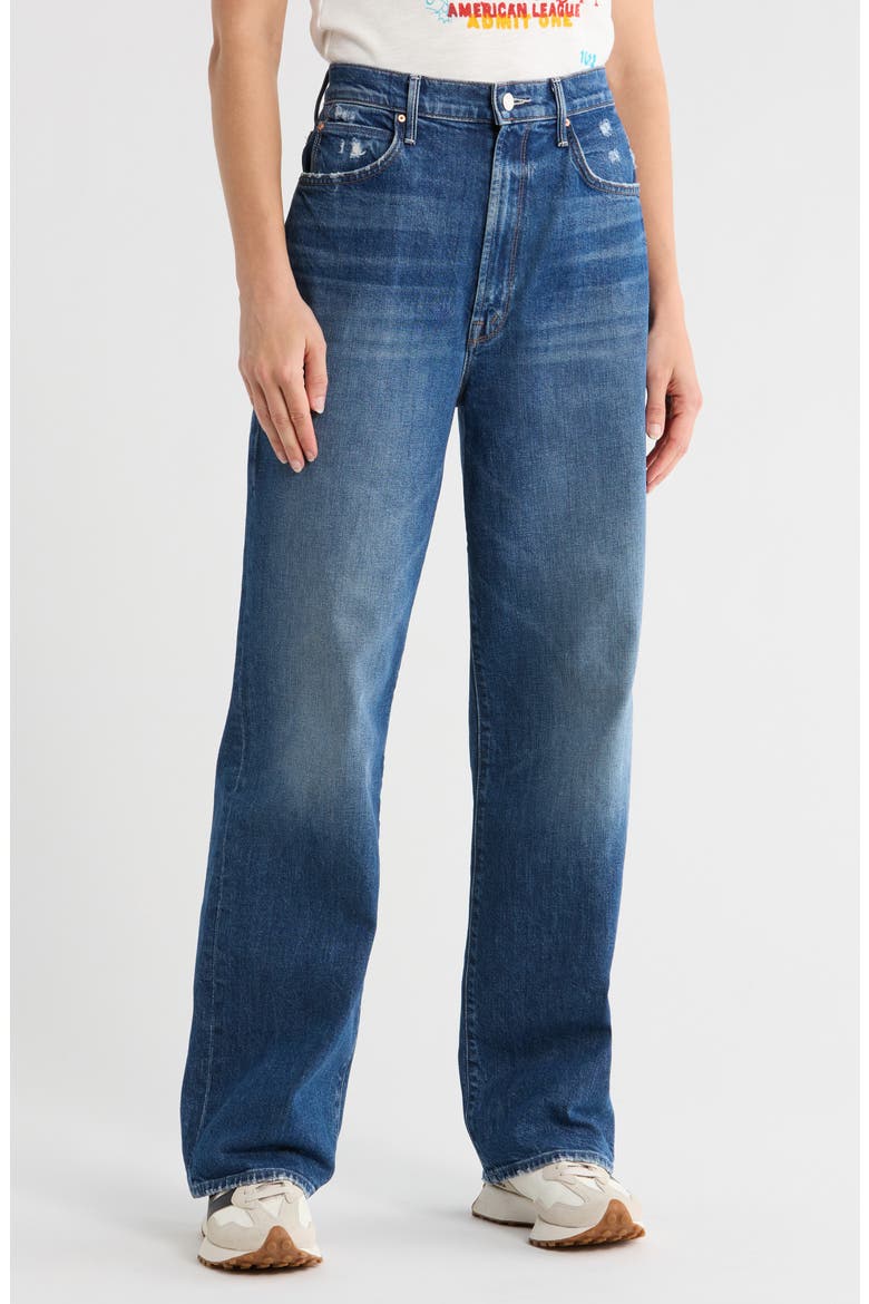 Tunnel Vision Sneak High Waist Relaxed Straight Leg Jeans, Main, color, MILE HIGH