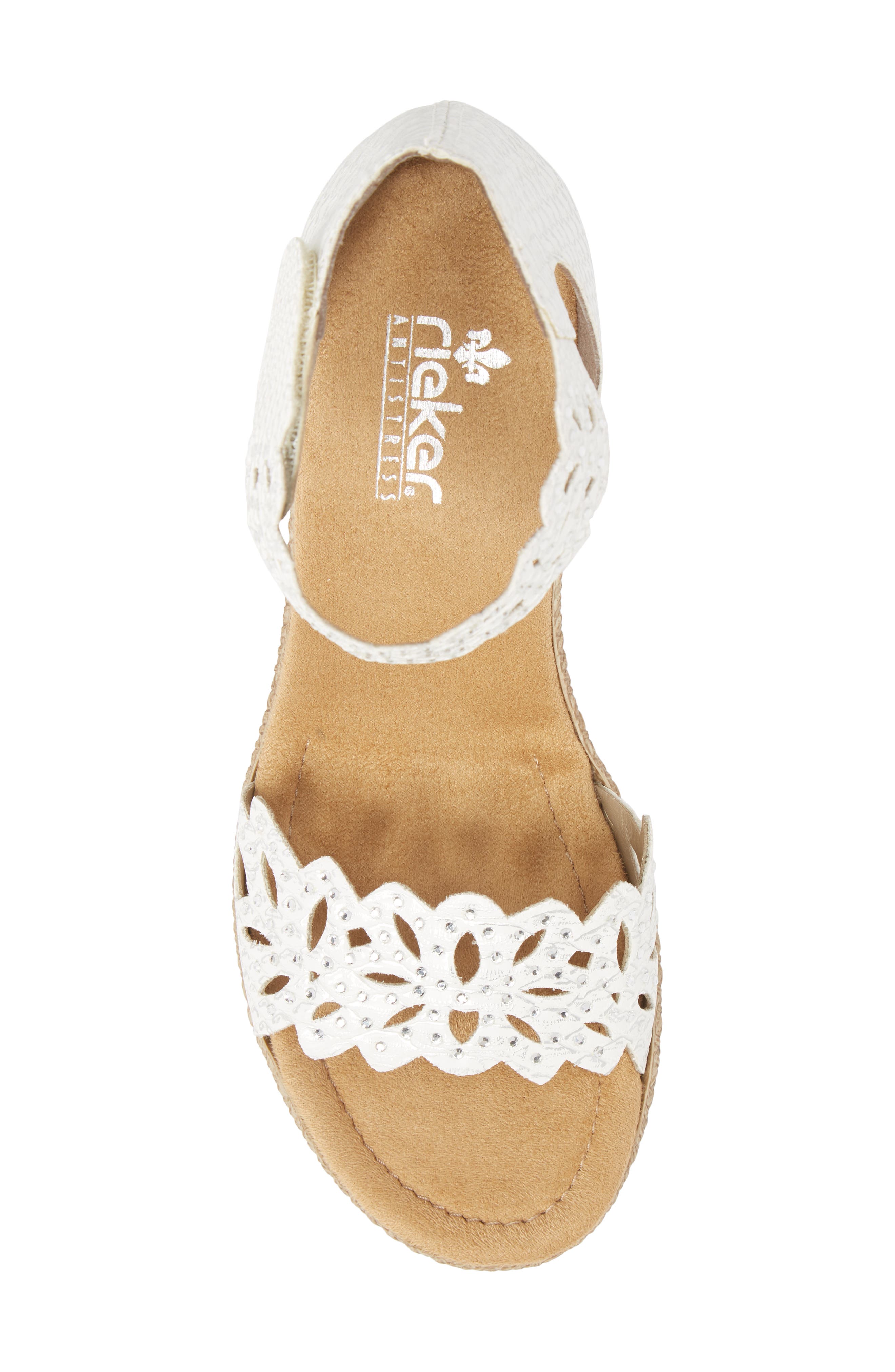 'Rabea' Sandal, Alternate, color, WHITE/ SILVER