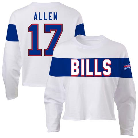 Women's Fanatics Josh Allen Ash Buffalo Bills Plus Size Name & Number T-Shirt