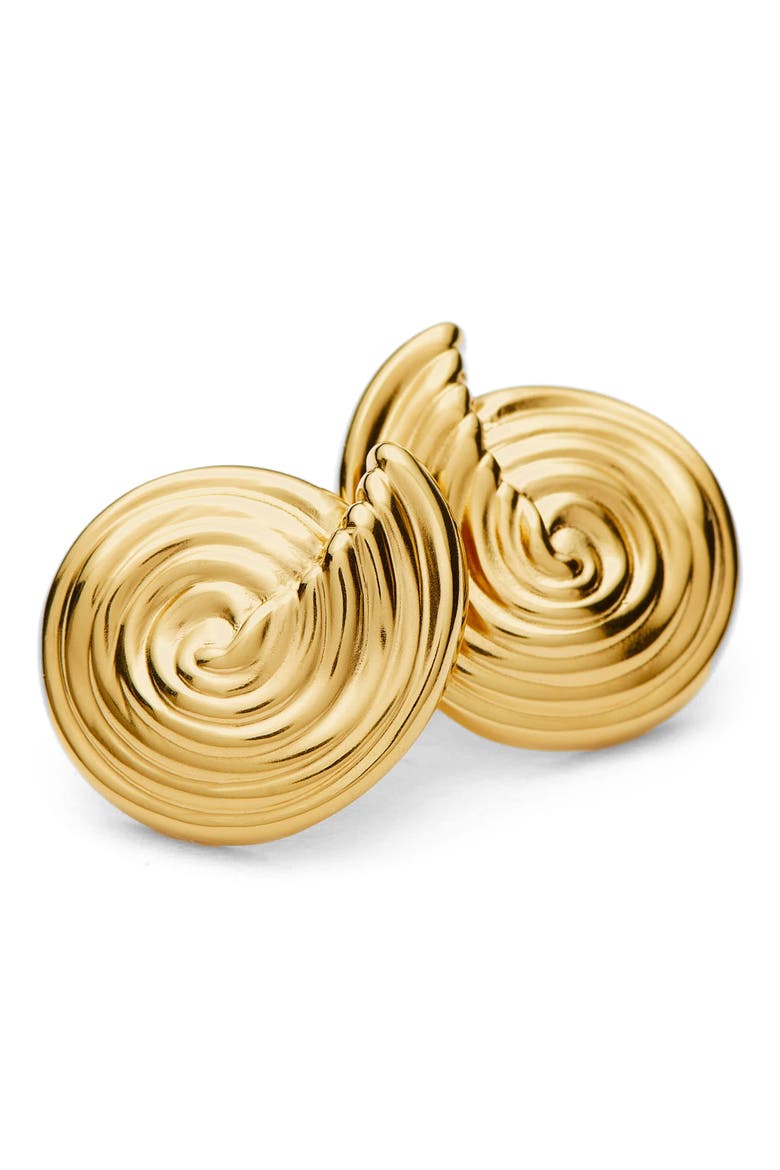 Small Spiral Stud Earrings, Alternate, color, GOLD