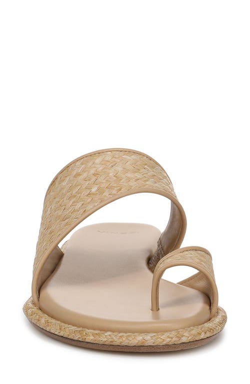 Vince Lukas Raffia Toe-ring Slide Sandals In Toasted Wheat