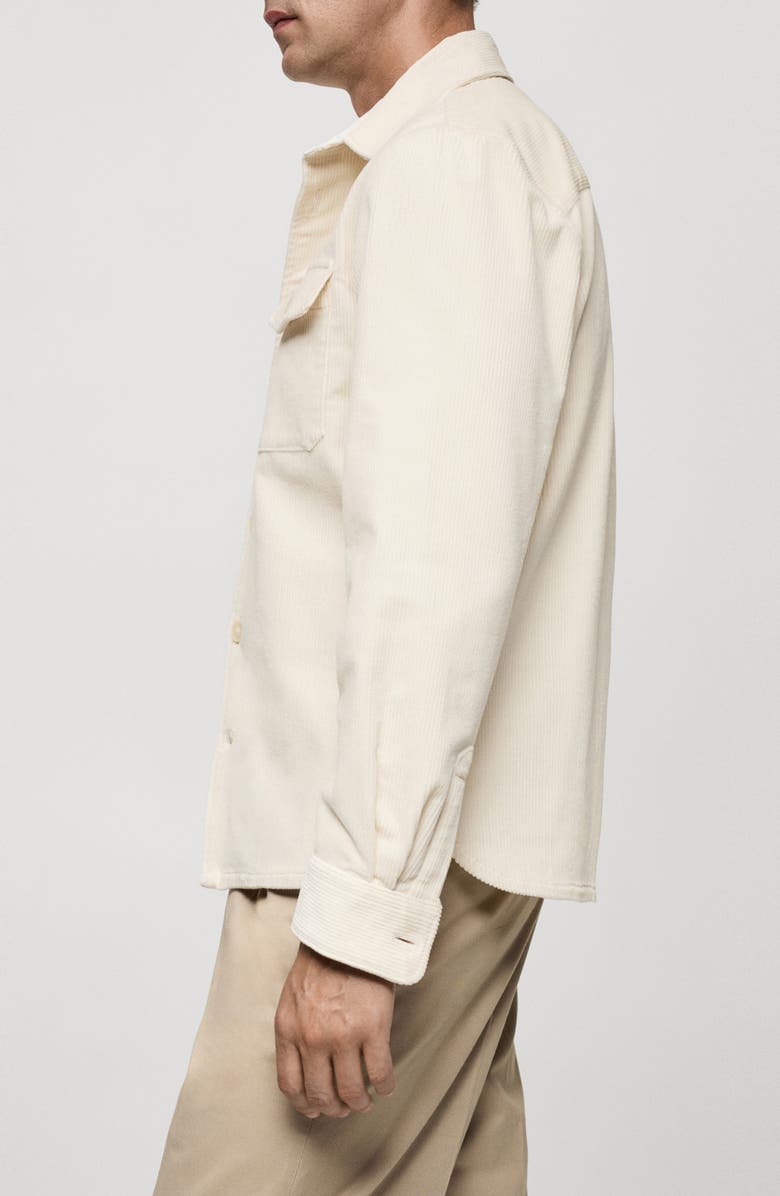 MANGO Regular Fit Corduroy Overshirt, Alternate, color, Off White