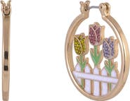 Hallmark Tulip Theme Hoop Earrings