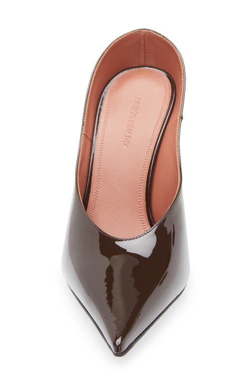 Amina Muaddi Anok 90 Patent Leather Pumps In Brown