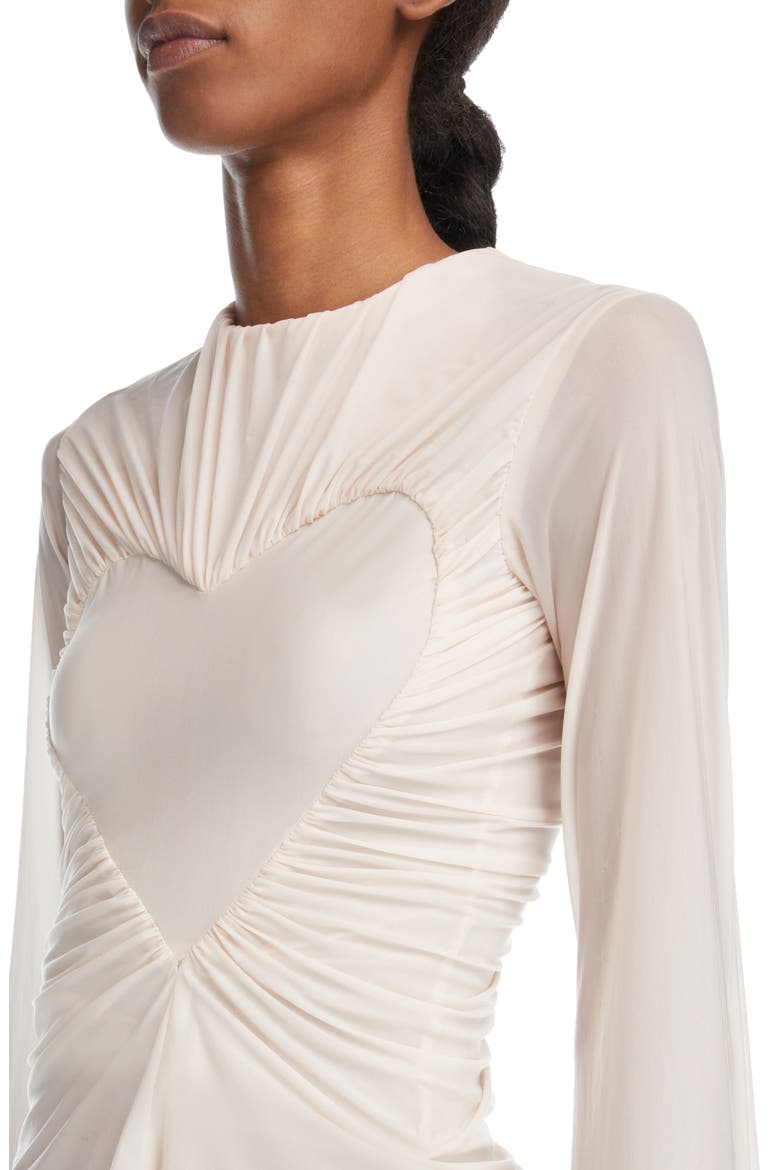Eclo Asymmetric Gathered Semisheer Stretch Cupro Top, Alternate, color, DUSTY PINK