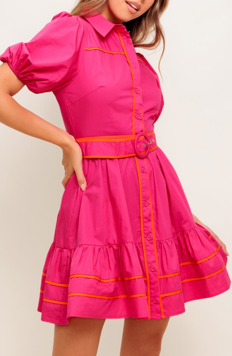 FLYING TOMATO Solid Mini Shirtdress, Alternate, color,